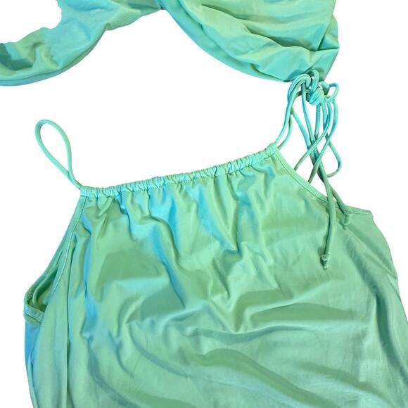 NWT Womans fashion nova lime green unstoppable cut out maxi skirt set plus 1X - Picture 6 of 9